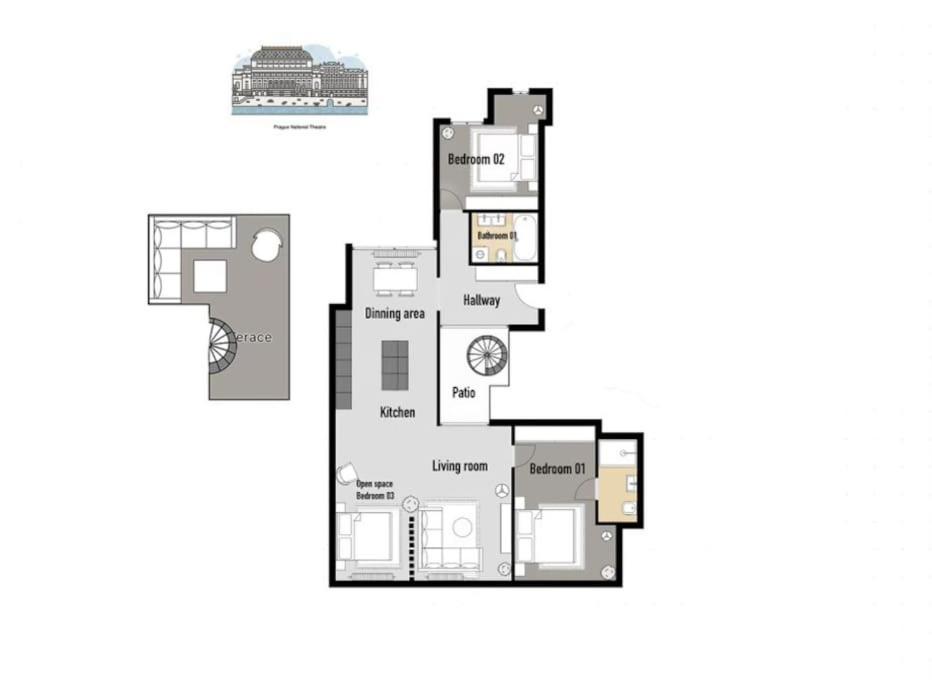 3br Ac Heaven Of Harmony Luxpenthouse Theater View Appartamento Praga